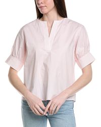 FRAME - The V-Neck Popover Top - Lyst