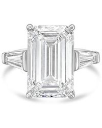 Diana M. Jewels - Diana M. Platinum 20.00 Ct. Tw. Lab-Grown Diamond Three-Stone Ring - Lyst