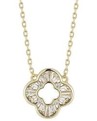Glaze Jewelry - 14K Plated Cz Open Clover Necklace - Lyst