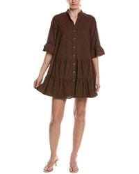 Anne Klein - Petite Stand Collar Tiered Shirtdress - Lyst