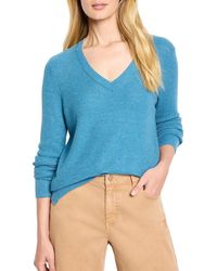 NIC+ZOE - Waffle Stitch V-Neck Sweater - Lyst