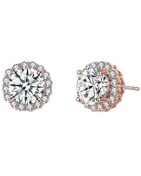 Genevive Jewelry - 18k Rose Gold Plated Earrings - Lyst