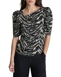 DKNY - Asymmetrical Short Sleeve Top - Lyst