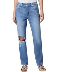 PAIGE - Noella Nathaly Destructed Relaxed Straight Leg Jean - Lyst