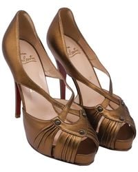 Christian Louboutin - Leather Scissor Girl 120 Peep-Toe Platform Pump (Authentic Pre-Loved) - Lyst