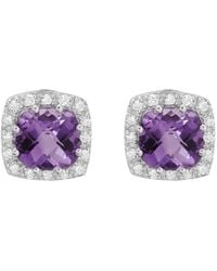 Diamond Select Cuts - 14k 1.79 Ct. Tw. Diamond & Amethyst Earrings - Lyst