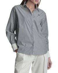 DKNY - 1989 Logo Contrast Cuff Striped Button-Down Shirt - Lyst