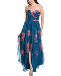 Rene Ruiz - Strapless Sweetheart Pleated Bodice Floral Gown - Lyst