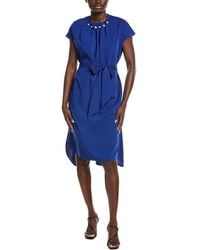 Gracia - Gathered Pearl Neck Midi Dress - Lyst