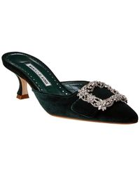dark green velvet shoes