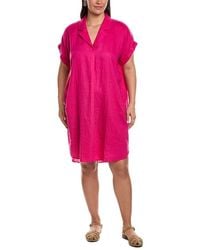 Eileen Fisher - Mini Notch Collar Linen Dress - Lyst
