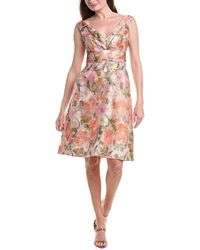 Adrianna Papell - Floral Jacquard Midi Dress - Lyst