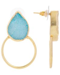 Saachi - 18k Plated Agate Druzy Hoops - Lyst