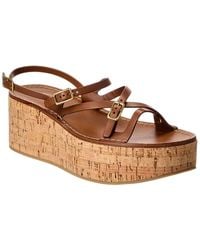 Tod's - Tods Leather Wedge Sandal - Lyst