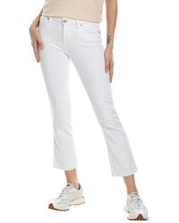 7 For All Mankind - Kimmie Crop Clean White Bootcut Jean - Lyst