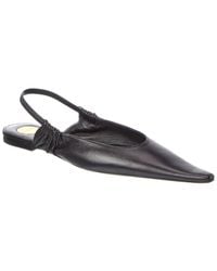 Saint Laurent - Anne Marie Leather Slingback Ballerina Flat - Lyst