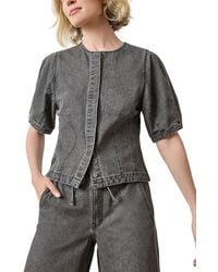 Lilla P - Denim Full Sleeve Seamed Top - Lyst
