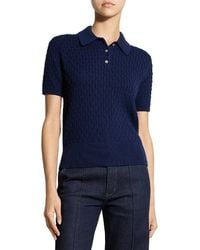 Theory - Textured Cable Polo Sweater - Lyst