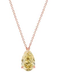 Amairah - 14K Rose 1.00 Ct. Tw. Lab-Grown Diamond Solitaire Pendant Necklace - Lyst