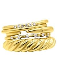 Adornia - 14K Plated Stacking Rings, Set Of 5 - Lyst
