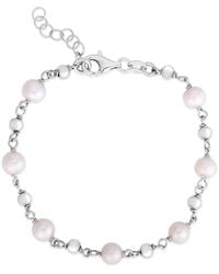 Italian Silver - Piazza Di Spagna Freshwater Pearl Bead Bracelet - Lyst