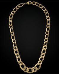 Italian Gold - 14k Graduated Twist Puffed Oval Link Necklace - Lyst