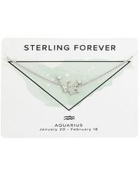 Sterling Forever - Rhodium Plated Cz Delicate Constellation Necklace - Lyst