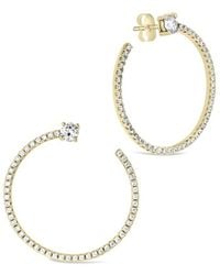 Sterling Forever - Cz Cindy Circle Stud Earrings - Lyst