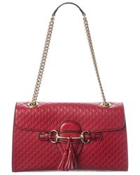 Gucci - Microssima & Leather Emily Chain Shoulder Bag (Authentic Pre-Loved) - Lyst