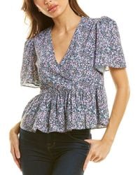 CELINA MOON - Surplice Blouse - Lyst