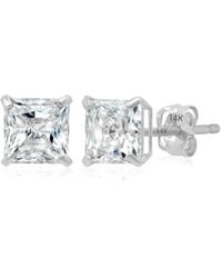 MaxColor - 14K Cz Stud Earrings - Lyst