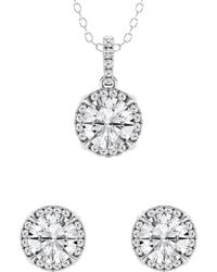 Lab Grown Diamonds - 14K 3.00 Ct. Tw. Lab-Grown Diamond Fashion Earring & Pendant Set - Lyst