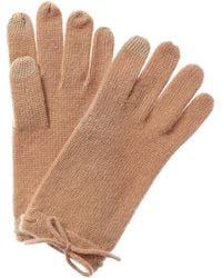Phenix Bow Detail Cashmere Gloves - Brown