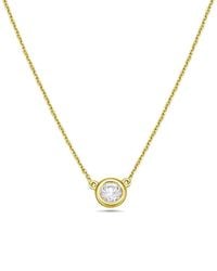 Forever Creations Signature - Forever Creations 14K 0.40 Ct. Tw. Diamond Solitaire Necklace - Lyst