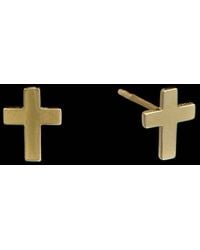 Italian Gold - 14K Petite Cross Studs - Lyst