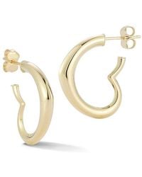 Ember Fine Jewelry - 14K Heart Hoop Earrings - Lyst