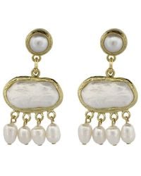 Ebru Jewelry - Cleopatra Plated 1.2In Pearl Dangle Earrings - Lyst
