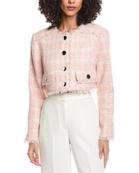 Toccin - Lainey Crew Neck Cropped Tweed Jacket - Lyst
