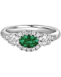 Diamond Select Cuts - 14K Diamond .28 Ct. & .40 Ct. Emerald Ring - Lyst