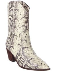 L'Agence - Claude Western Croc Snake Boot - Lyst