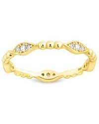 Sterling Forever - 14K Over Cz Lydia Ribbed Ring - Lyst