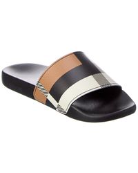 Burberry Check Rubber Slide - Brown