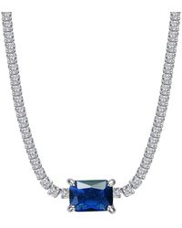 Genevive Jewelry - Cz Solitaire Necklace - Lyst