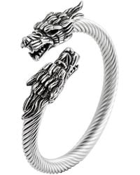 Eye Candy LA - Luxe Collection Titanium Double Dragon Cuff Bracelet - Lyst