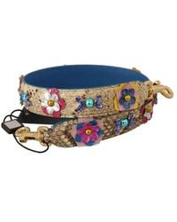 Dolce & Gabbana - Beige Python Leather Floral Studde - Lyst