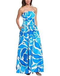 MILLY - Strapless Dream Rose Jacquard Dress - Lyst