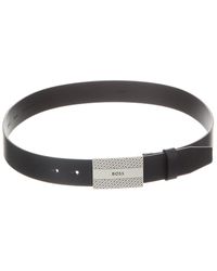 BOSS Icon Leather Belt in Brown for Men | Lyst