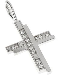 Harry Winston - Platinum 0.09 Ct. Tw. Diamond Cross Charm Necklace (Authentic Pre-Owned) - Lyst
