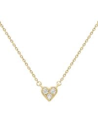 Suzy Levian - 14k 0.18 Ct. Tw. Diamond Small Heart Pendant Necklace - Lyst