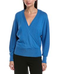 Lafayette 148 New York - V-Neck Wrap Silk-Blend Sweater - Lyst